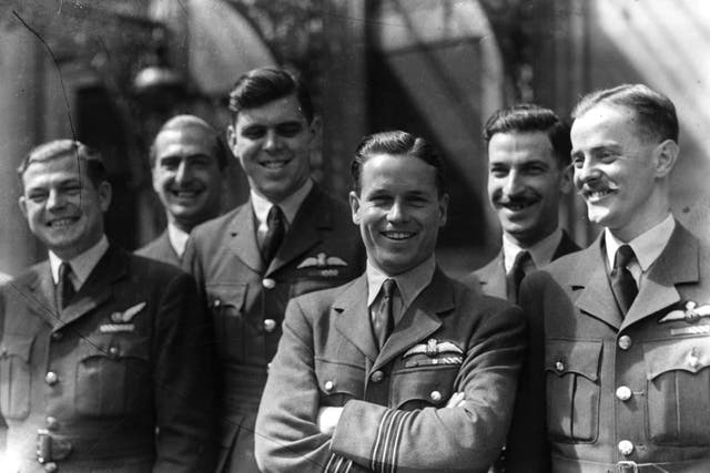 Wing Commander Guy Gibson VC with members of Squadron 617