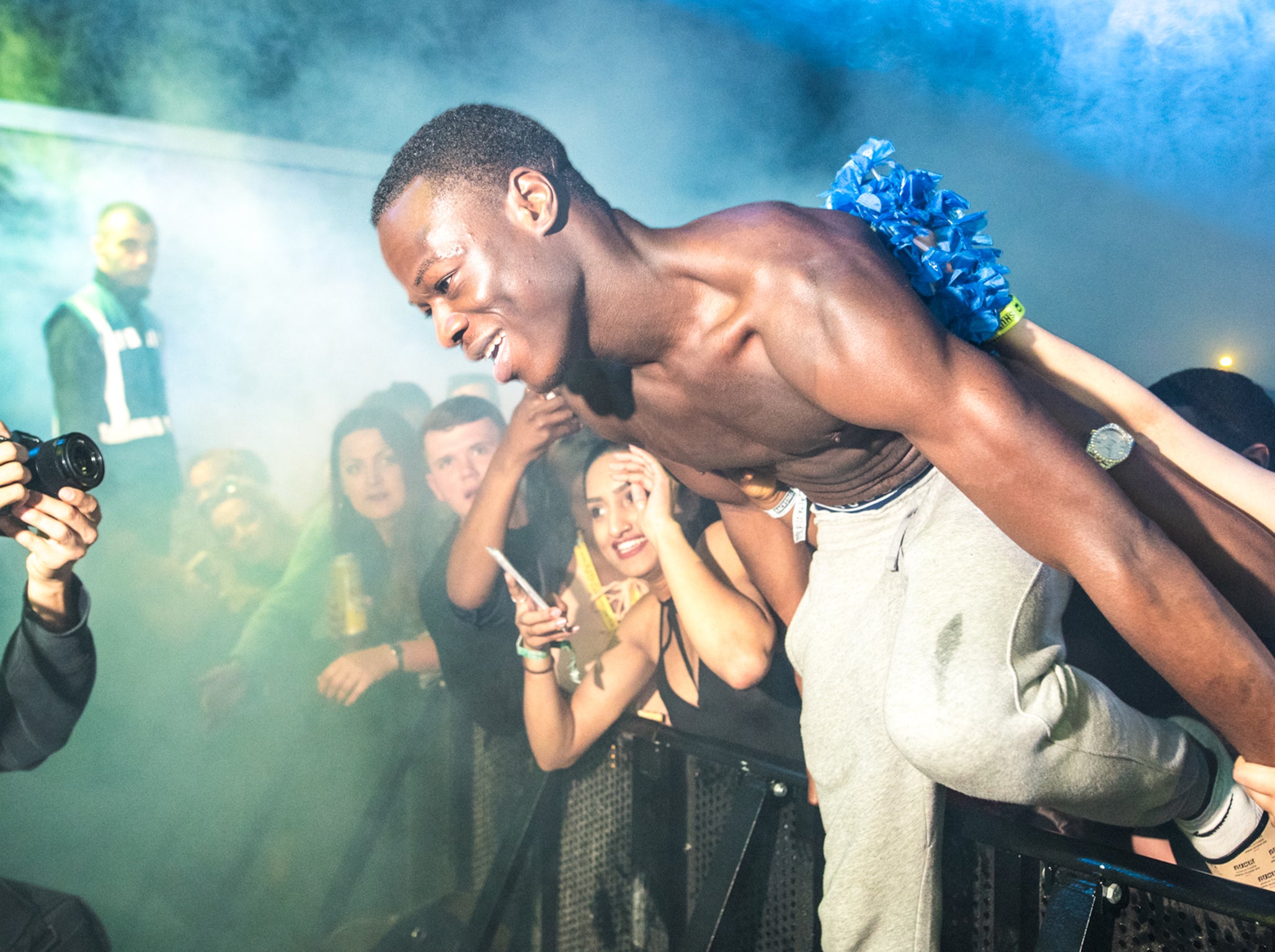 J Hus re-emerges from the crowd