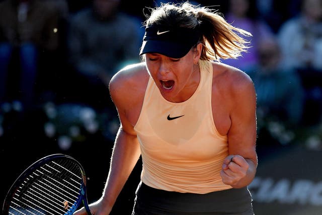 Maria Sharapova reached the second round of the Italian Open