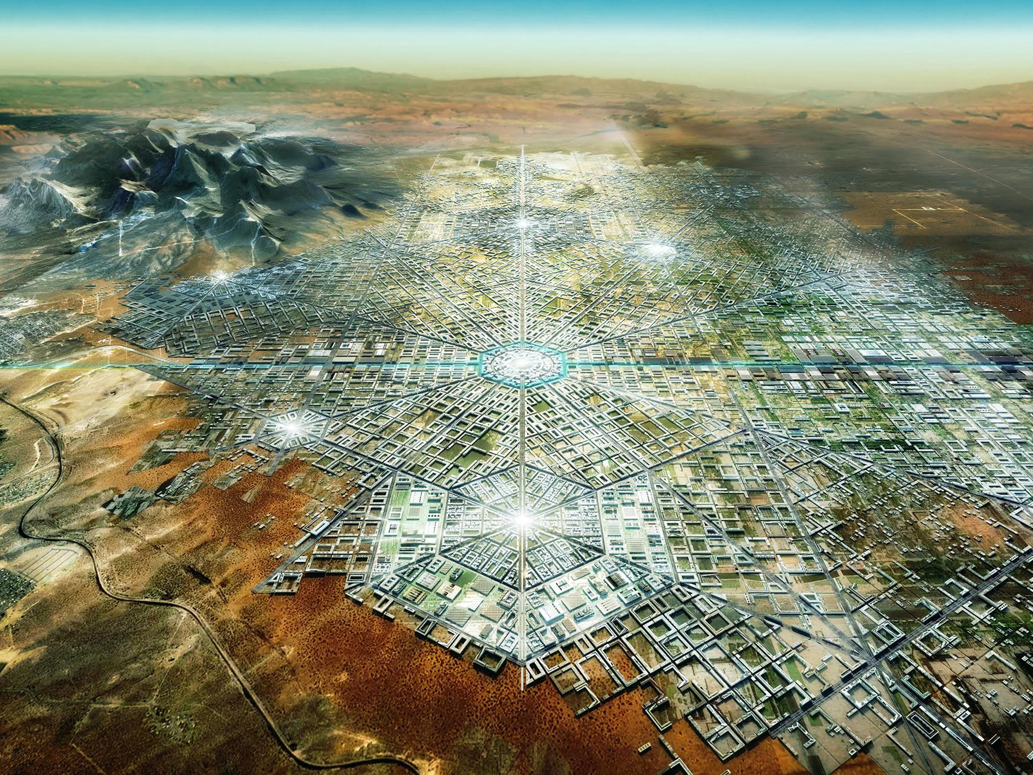 Architect Fernando Romero's imagined “Border City”, half in Mexico and half in the US (FR-EE)