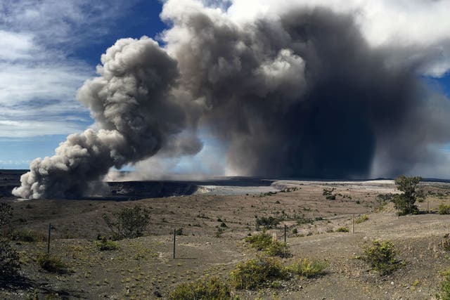 Activity at Halema'uma'u Crater has increased to include the nearly continuous emission of ash