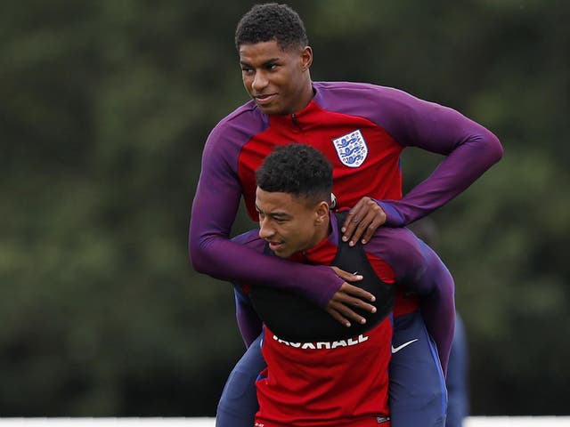 Marcus Rashford and Jesse Lingard were two of four Manchester United players named in England's World Cup squad