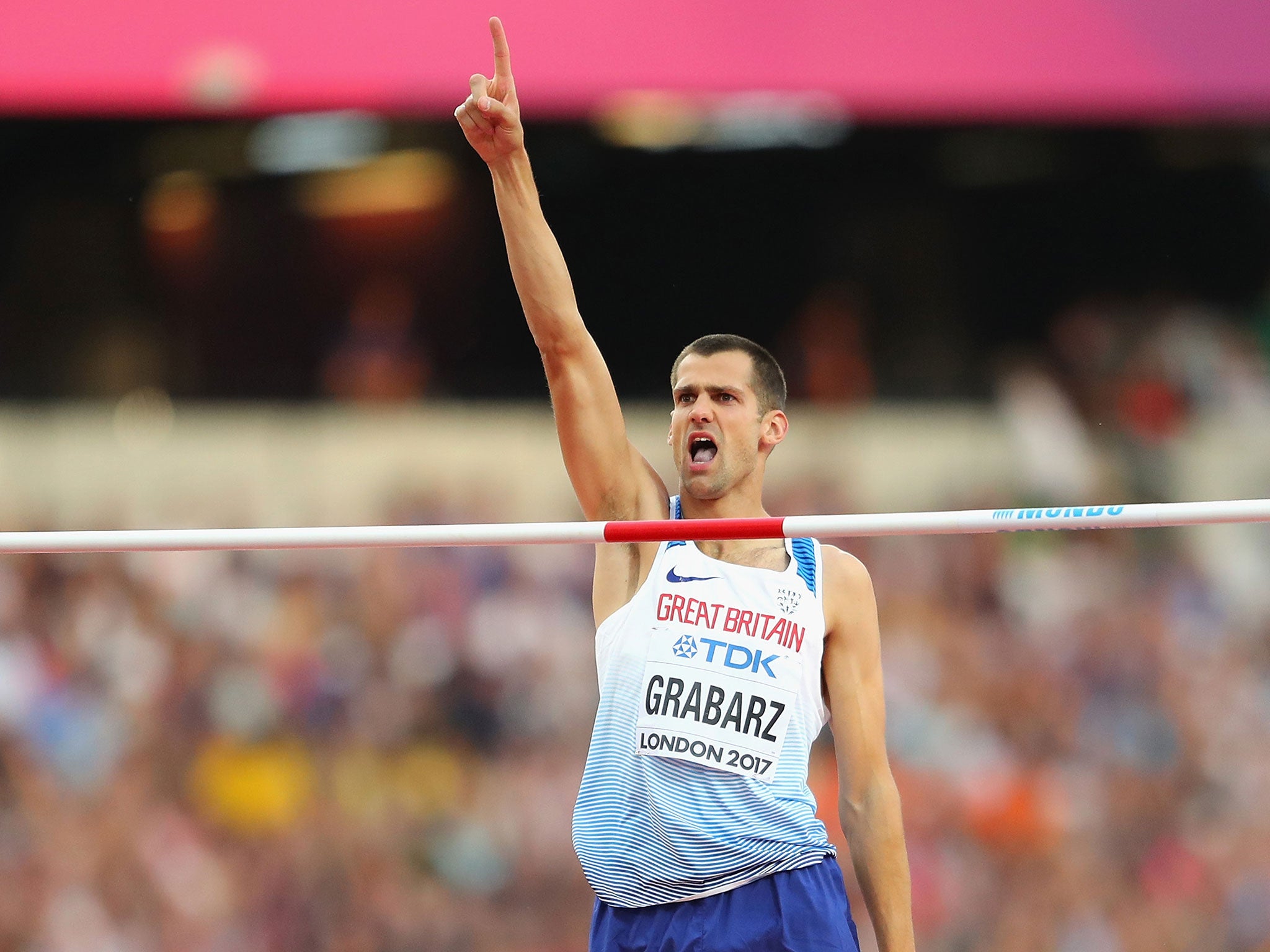 Grabarz in action at last summer's World Athletics Championships in London