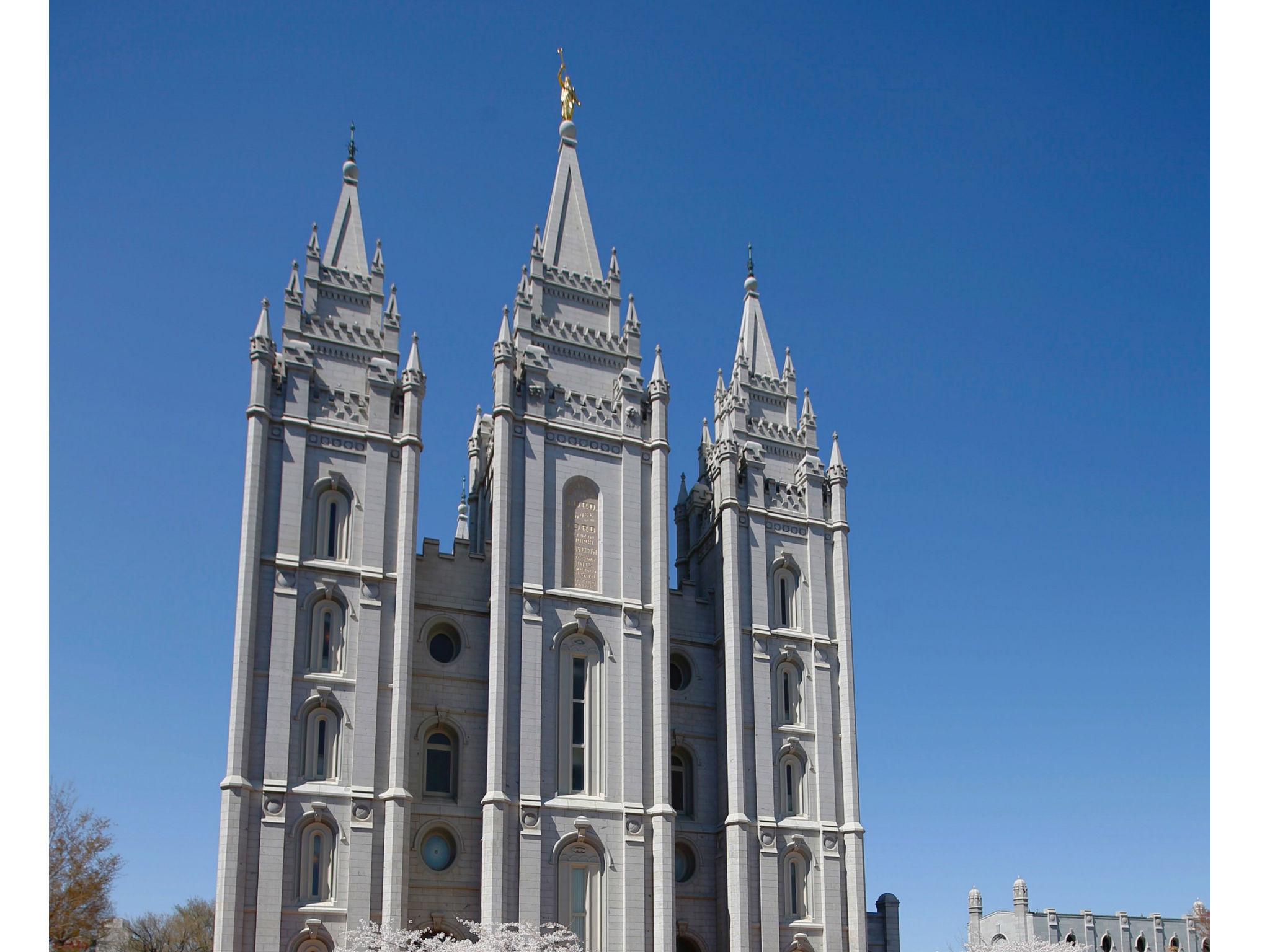 The LDS Church Temple at Temple Square, near where the leaders spoke