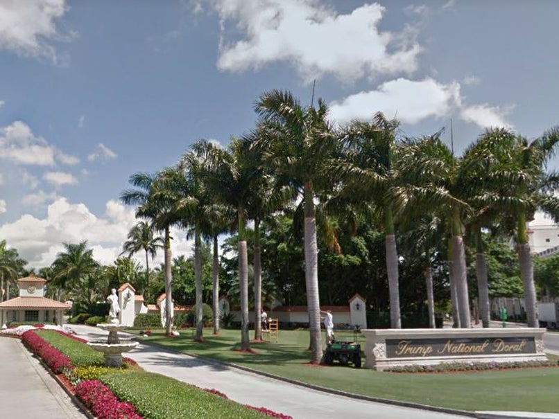 Entrance to the Trump National Doral golf resort in Florida