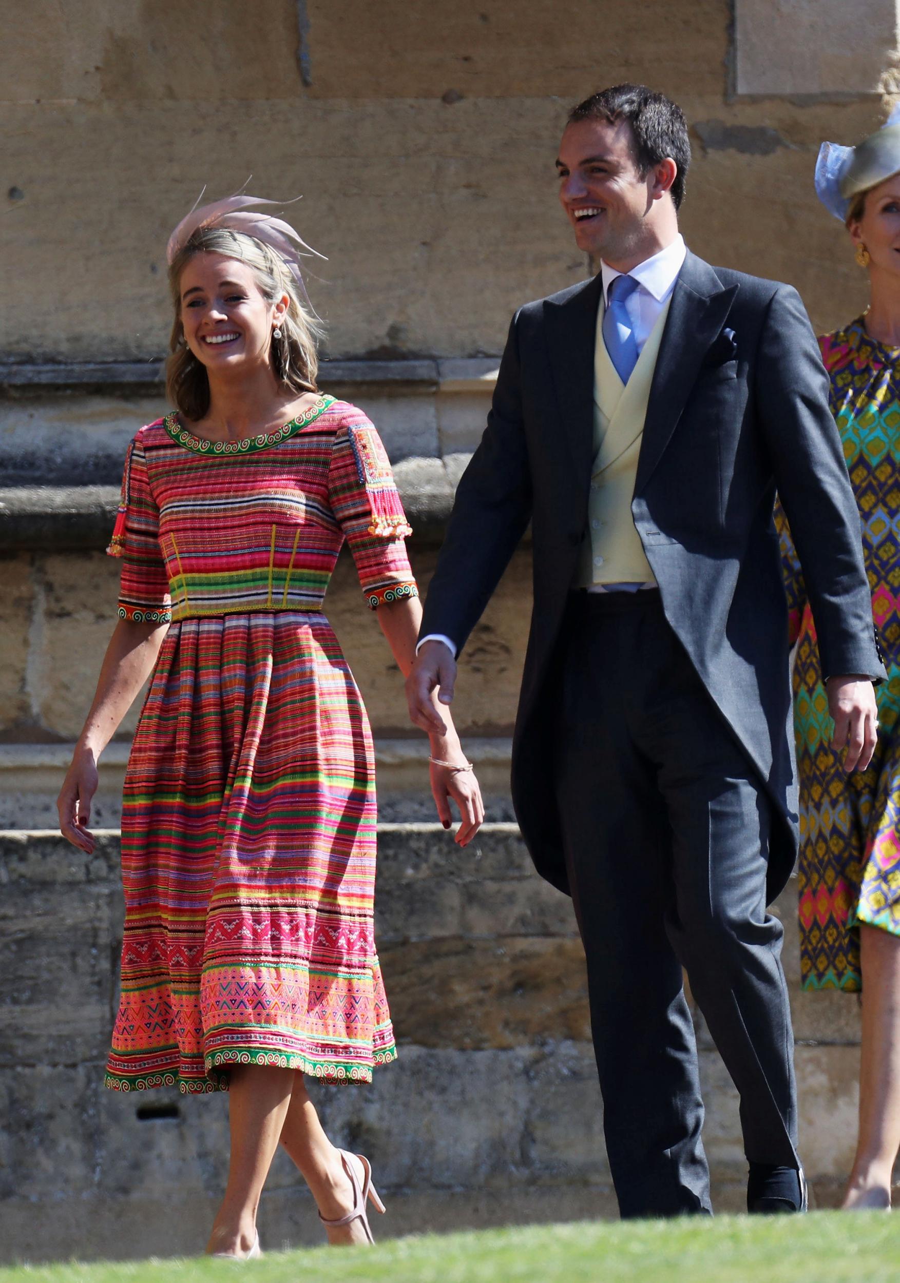 Cressida Bonas arriving at Prince Harry and Meghan Markle’s wedding.