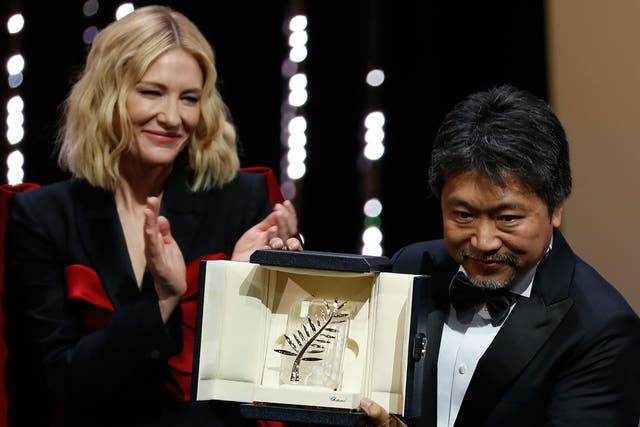 Hirokazu Kore-eda collected the award for his ‘modern masterpiece’ alongside Cate Blanchett