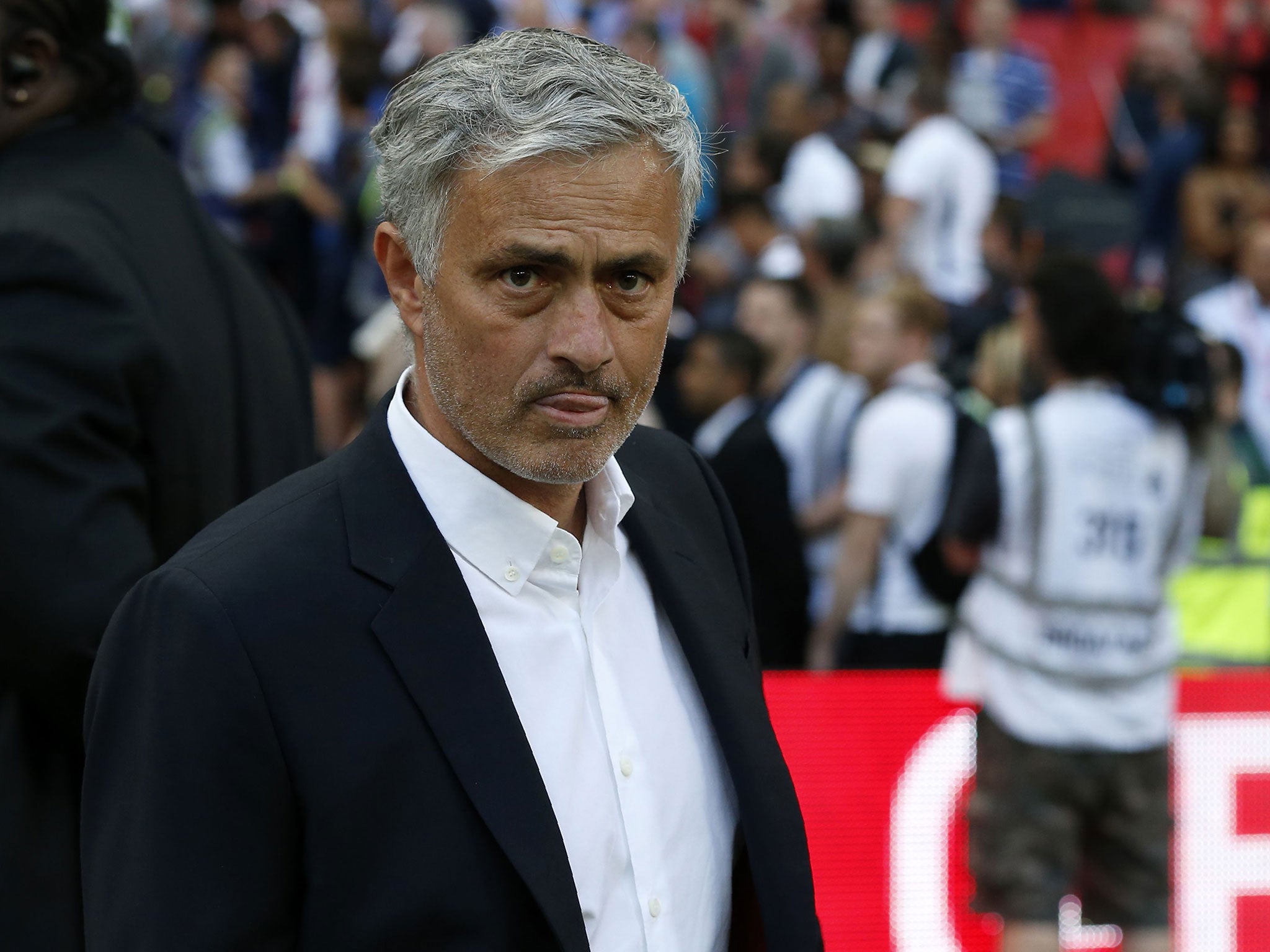 Jose Mourinho was in a surly mood after the defeat at Wembley