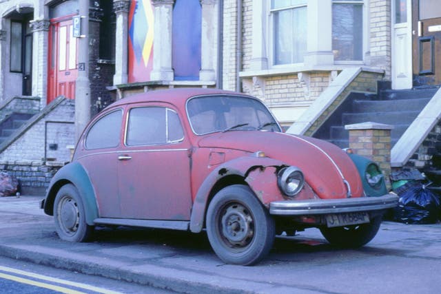 A rusty old Beetle, first registered in the 1970s and now potentially exempt from the MOT test National Motor Museum