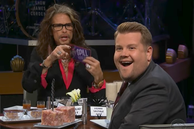 Aerosmith's Steven Tyler with James Corden on The Late Late Show