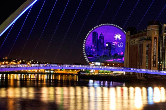 Artists' impression of the Newcastle wheel, with the huge LED screen at its centre