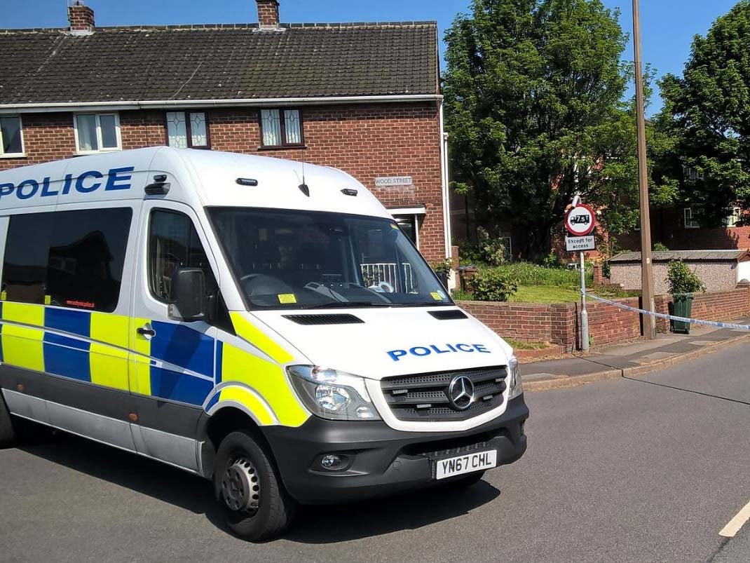 Police on the scene in Barnsley on Saturday