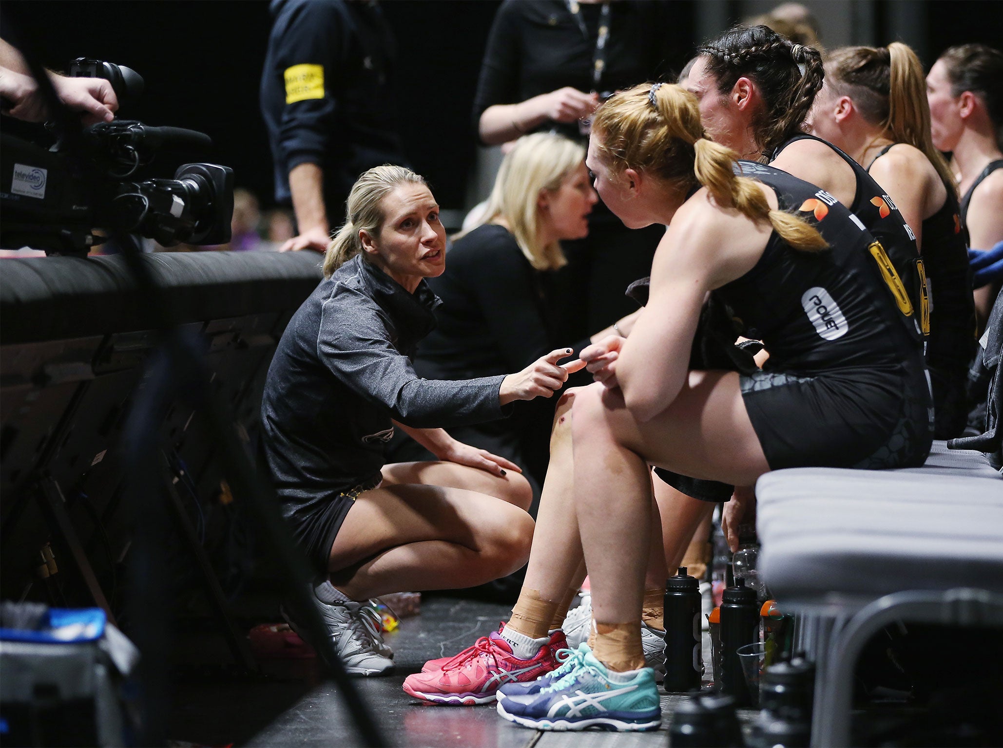 Tamsin Greenway with her Wasps team during the 2018 Superleague