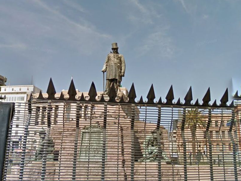 The statue of Paul Kruger in Pretoria's Church Square has been fenced off following vandalism