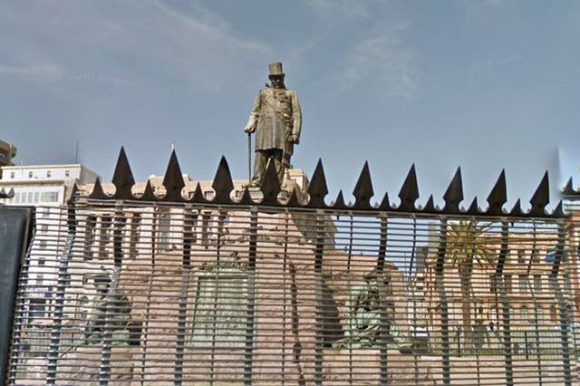 The statue of Paul Kruger in Pretoria's Church Square has been fenced off following vandalism
