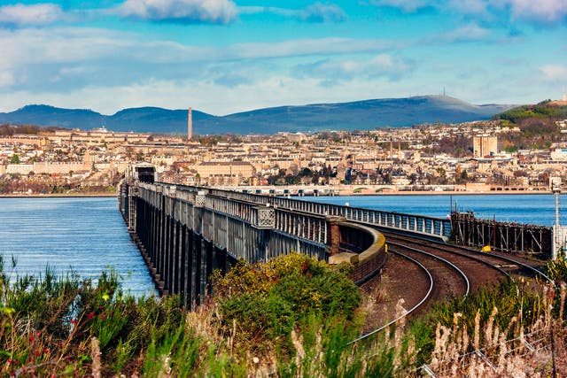Dundee, with the Tay Rail Bridge in the foreground