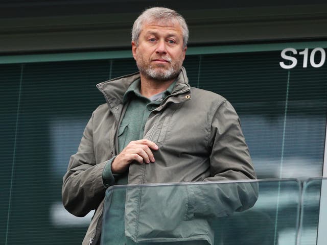 Chelsea owner Roman Abramovich looks on from the stands