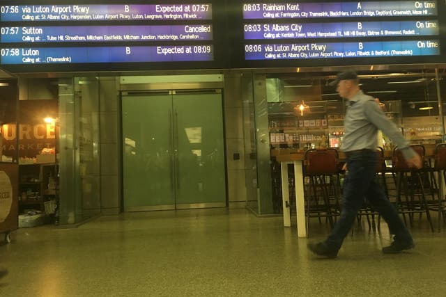 Wrong track: Destination screens at St Pancras staton at the height of the morning rush hour