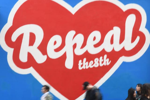 A mural in Dublin asks voters to repeal the Eighth Amendment to Ireland’s constitution ahead of the May 25 referendum