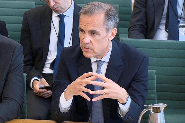 The economy has performed below the BoE’s pre-referendum forecasts, Mark Carney told MPs on the Treasury Committee