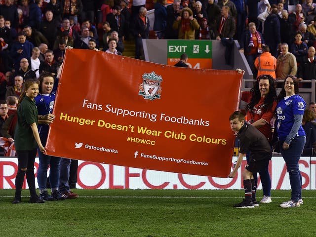 The Fans Supporting Foodbanks campaign, which involves both Liverpool and Everton, now supplies around 20 per cent of all foodbank donations in Liverpool