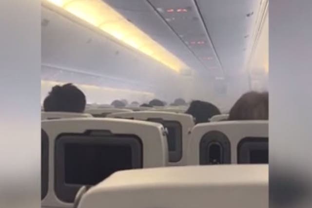 Oil vapour fills the cabin moments before take-off on All Nippon Airways jet