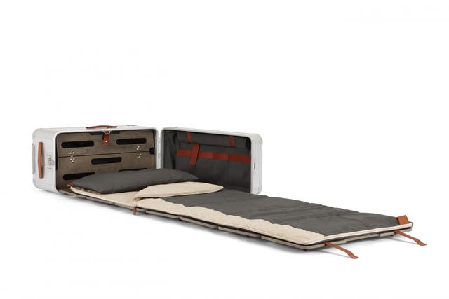 The Marc Sadler Bedstation, with fold out mattress and sleeping bag