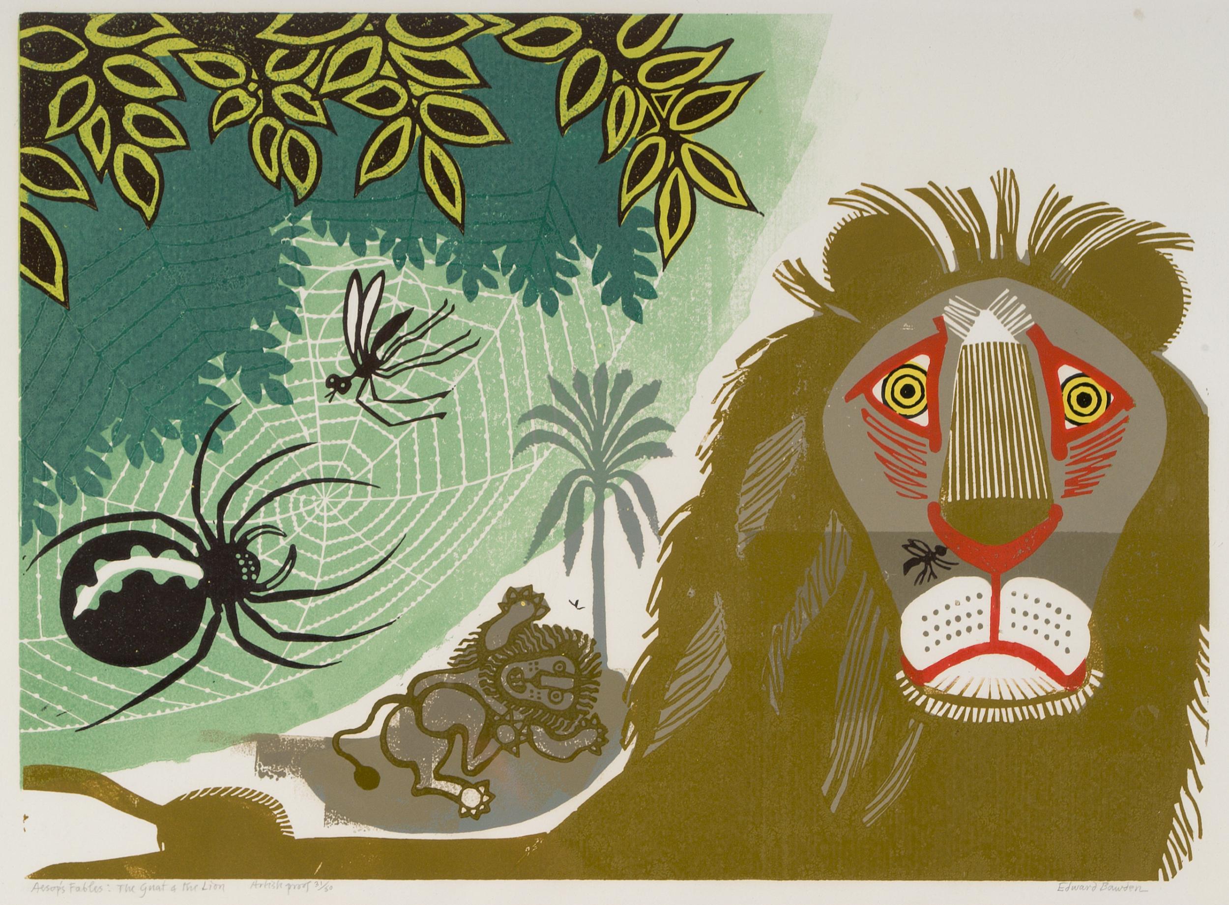 ‘Gnat and Lion’, taken from ‘Aesop’s Fables’