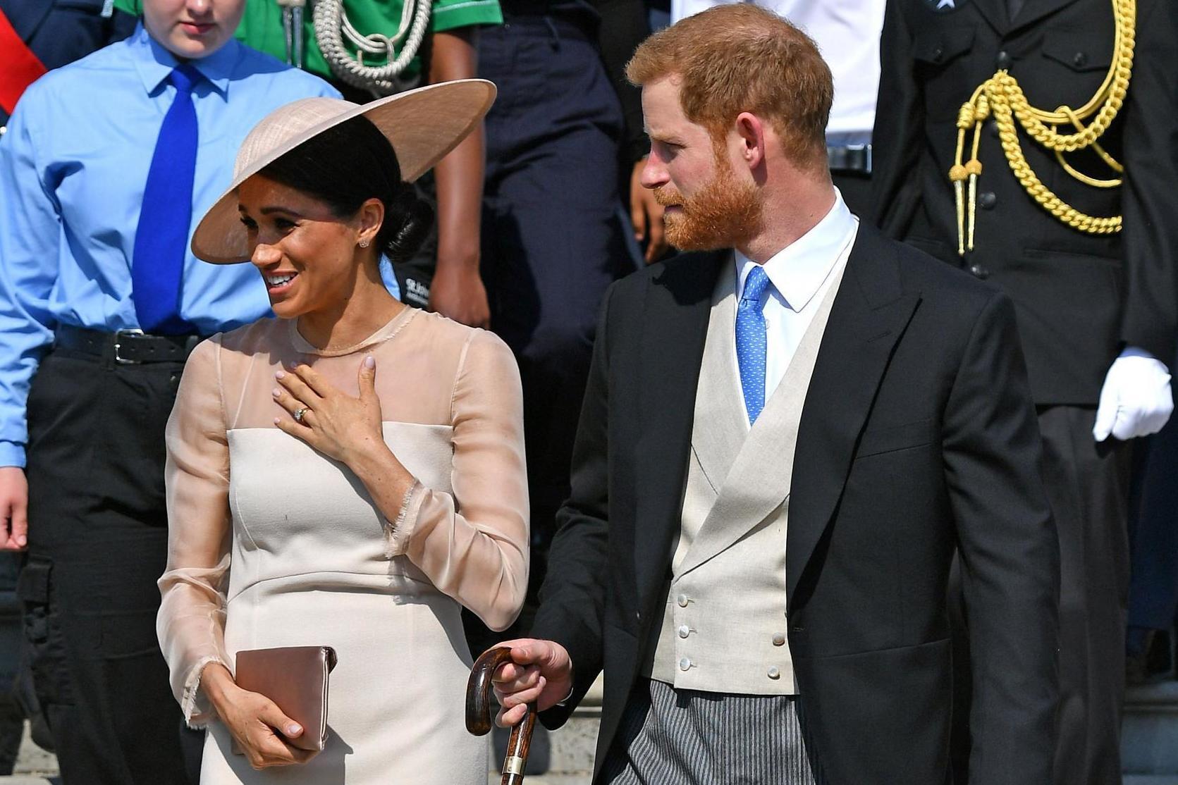 The newlyweds arrived at their first public outing as a married couple