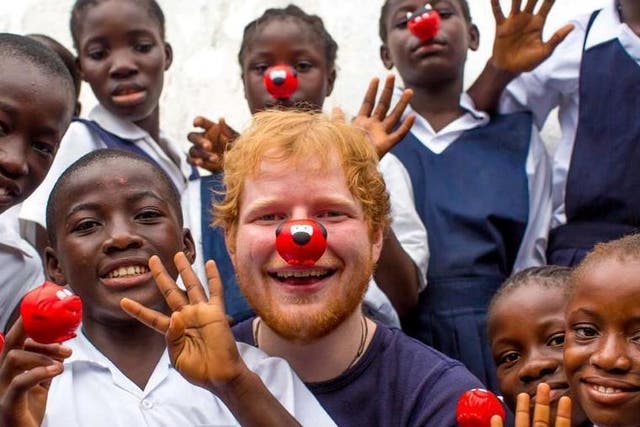 Ed Sheeran helps raise awareness for Red Nose Day (Comic Relief)