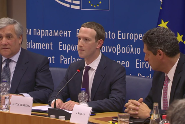 Mark Zuckerberg at the European Parliament conference of presidents meeting