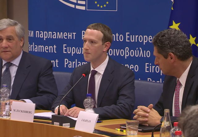 Mark Zuckerberg at the European Parliament conference of presidents meeting