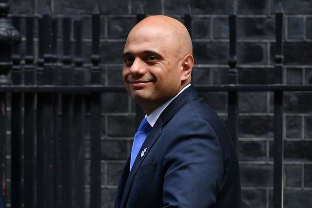 Home Secretary Sajid Javid leaves 10 Downing Street after attending a cabinet meeting