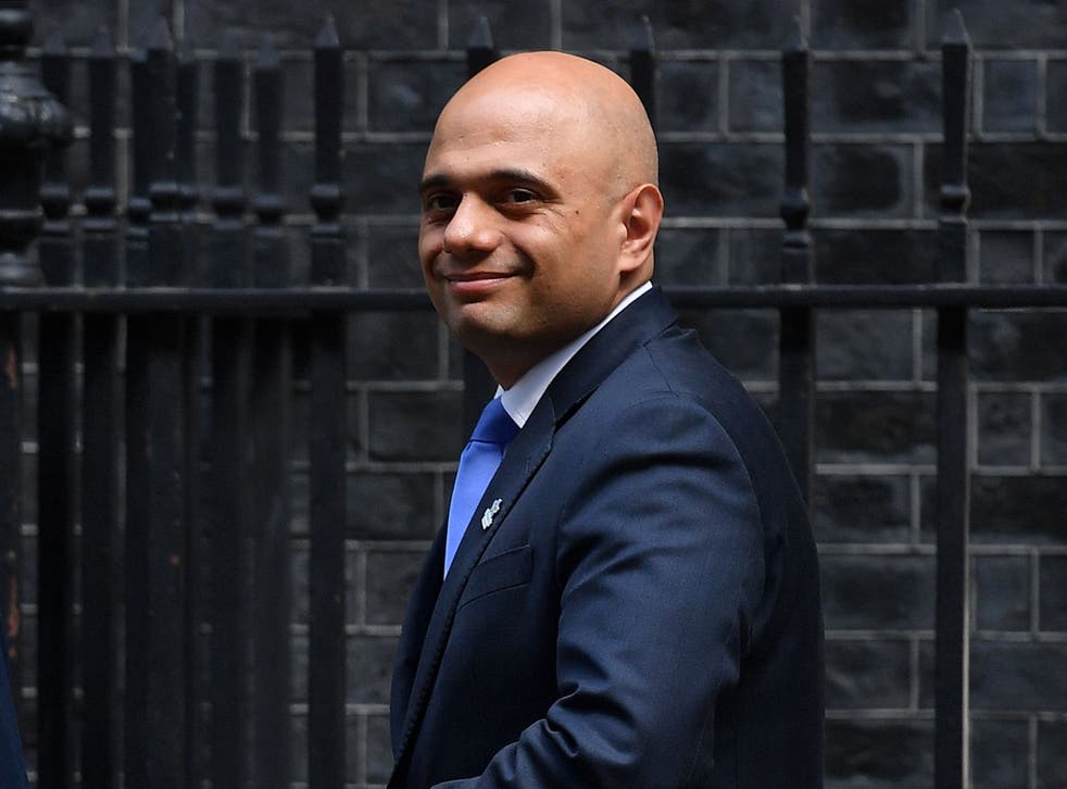 Home Secretary Sajid Javid leaves 10 Downing Street after attending a cabinet meeting