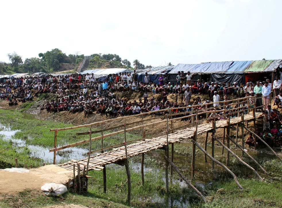 Refugees are seen at the Cox's Bazar refugee camp in Bangladesh, near Rakhine state, Myanmar