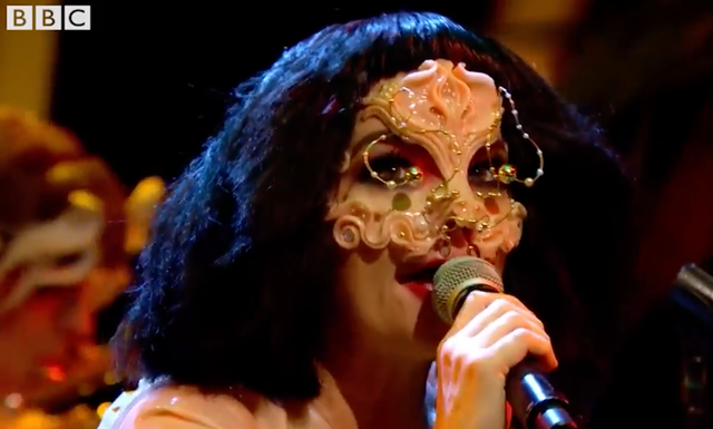 Bjork performs on Late... With Jools Holland, marking her first TV performance in eight years