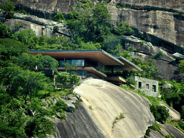 The structure was designed to frame its surroundings