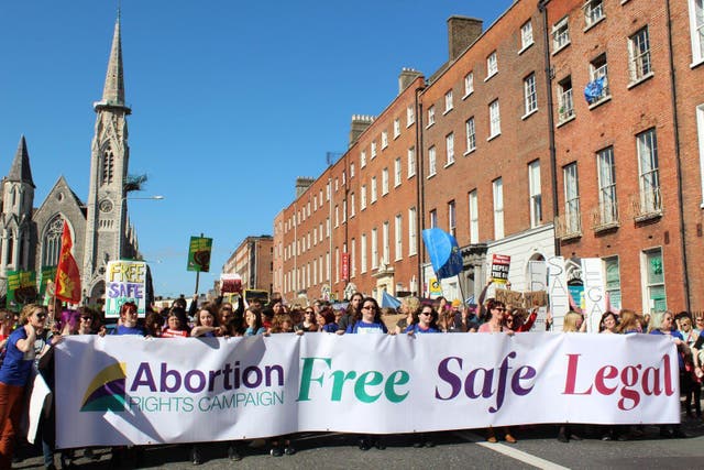 At one of the demonstrations for choice I carried the banner at the front of the procession with my teenage daughter