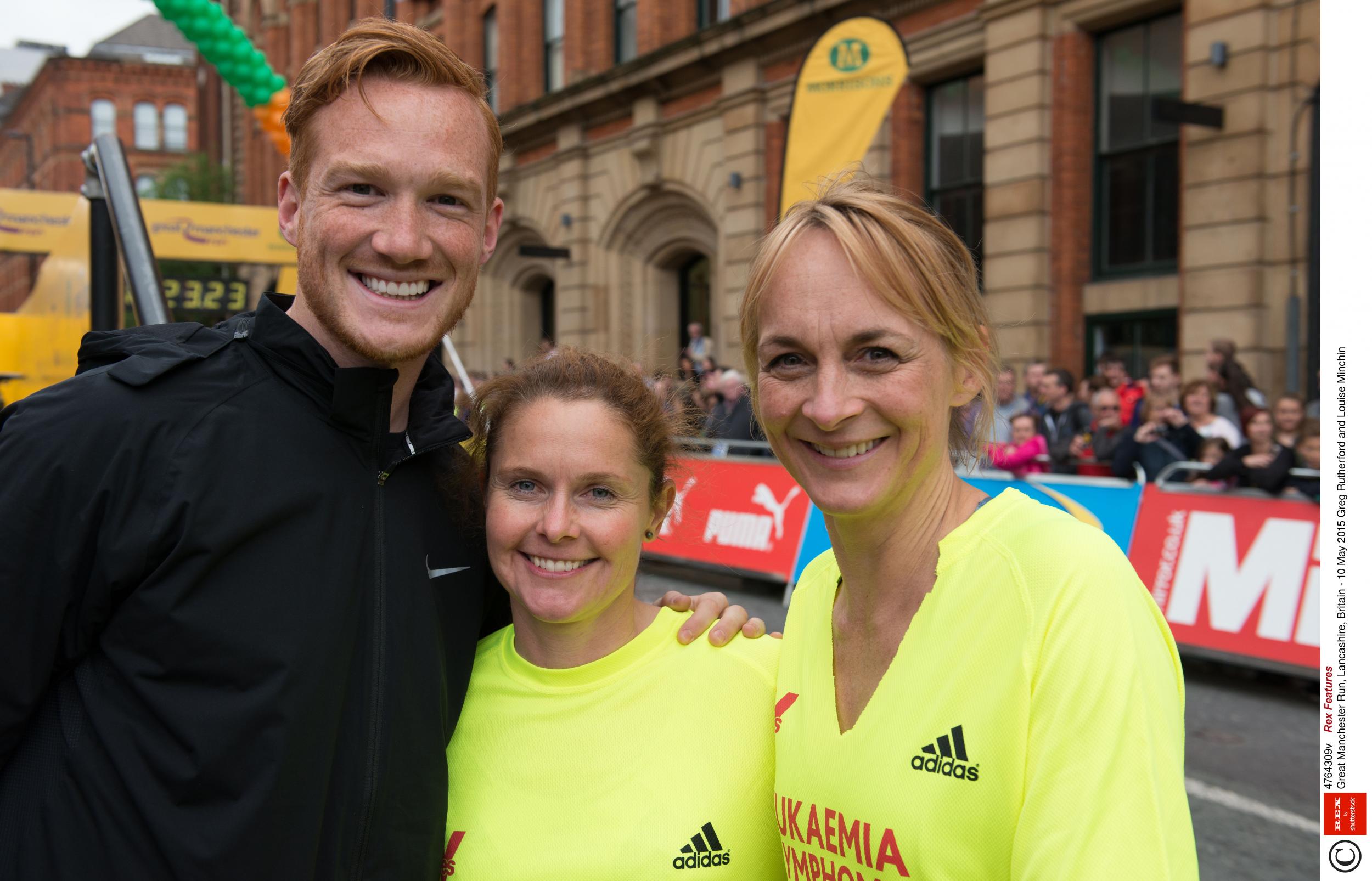 Louise Minchin (right), pictured with athlete Greg Rutherford, denied having an unfair advantage