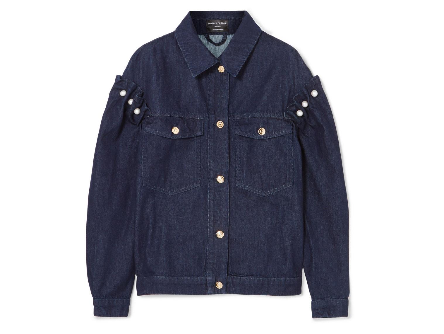 Mother of Pearl, Oversized Faux Pearl-Embellished Denim Jacket, £295, Net-a-Porter