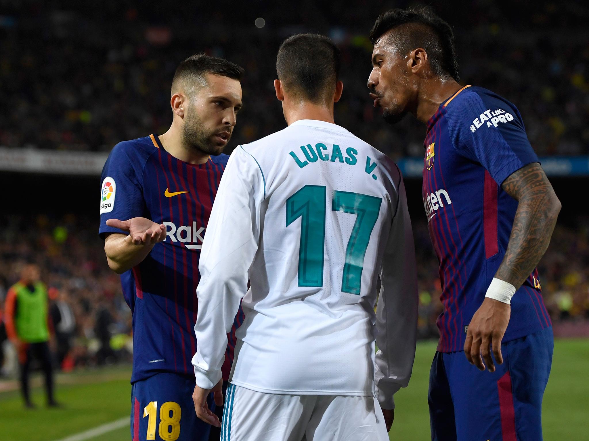 Jordi Alba (left) insists he does not want to see Real Madrid win the Champions League