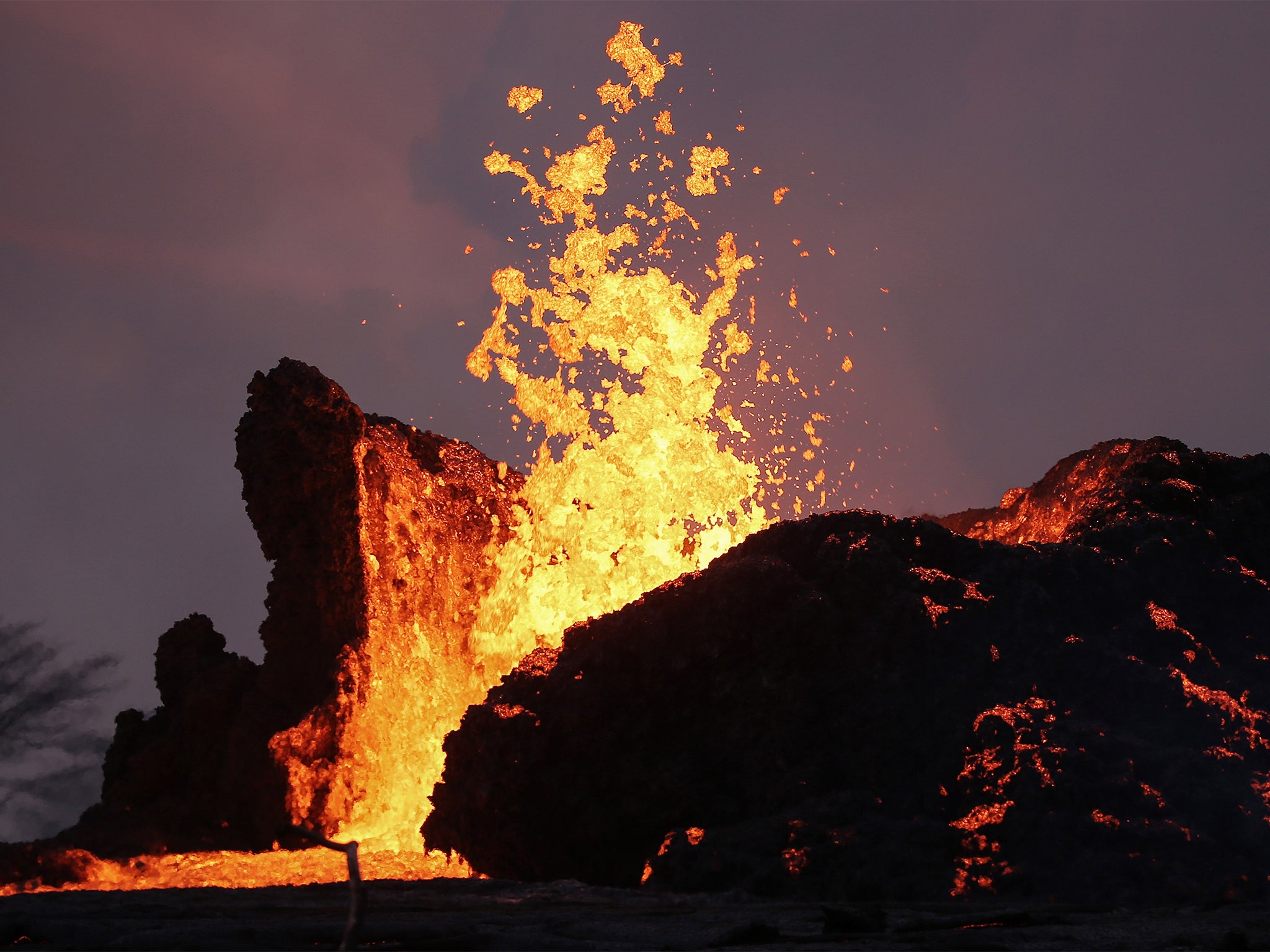 Mount Kilauea Volcano Erupting