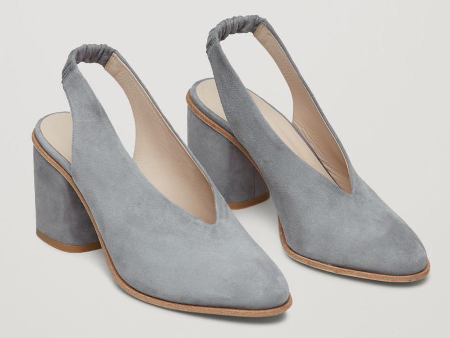 Suede slingback heels, £125, Cos