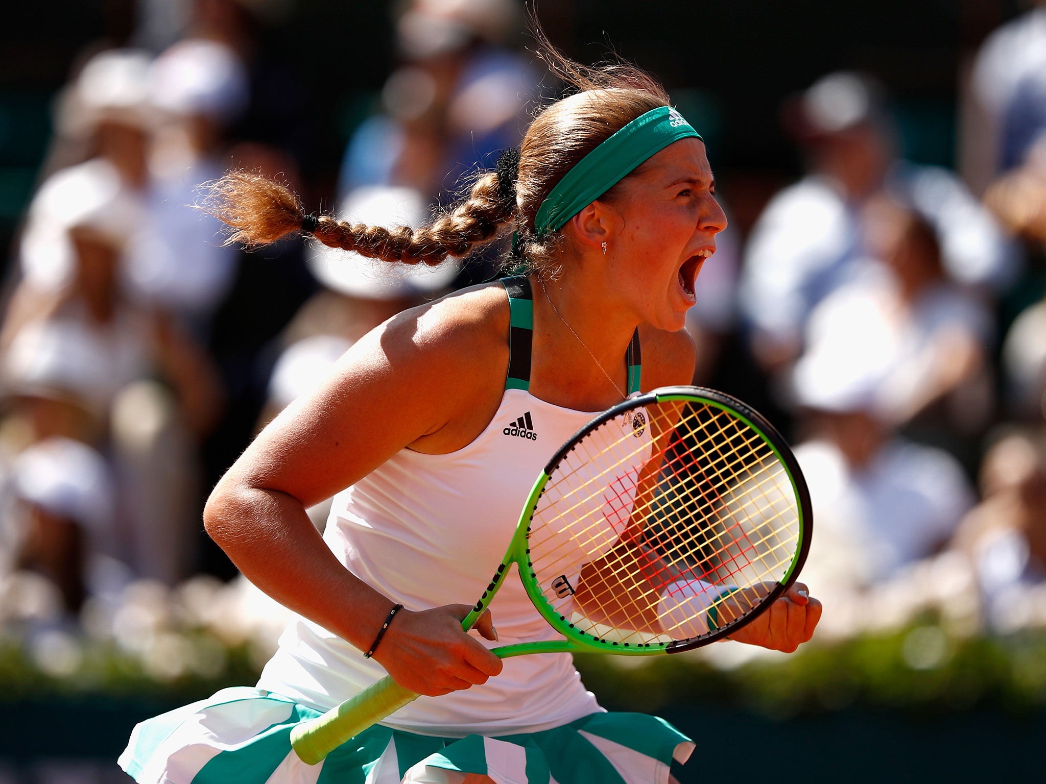 Jelena Ostapenko made history in beating Simona Halep in last year’s French Open final