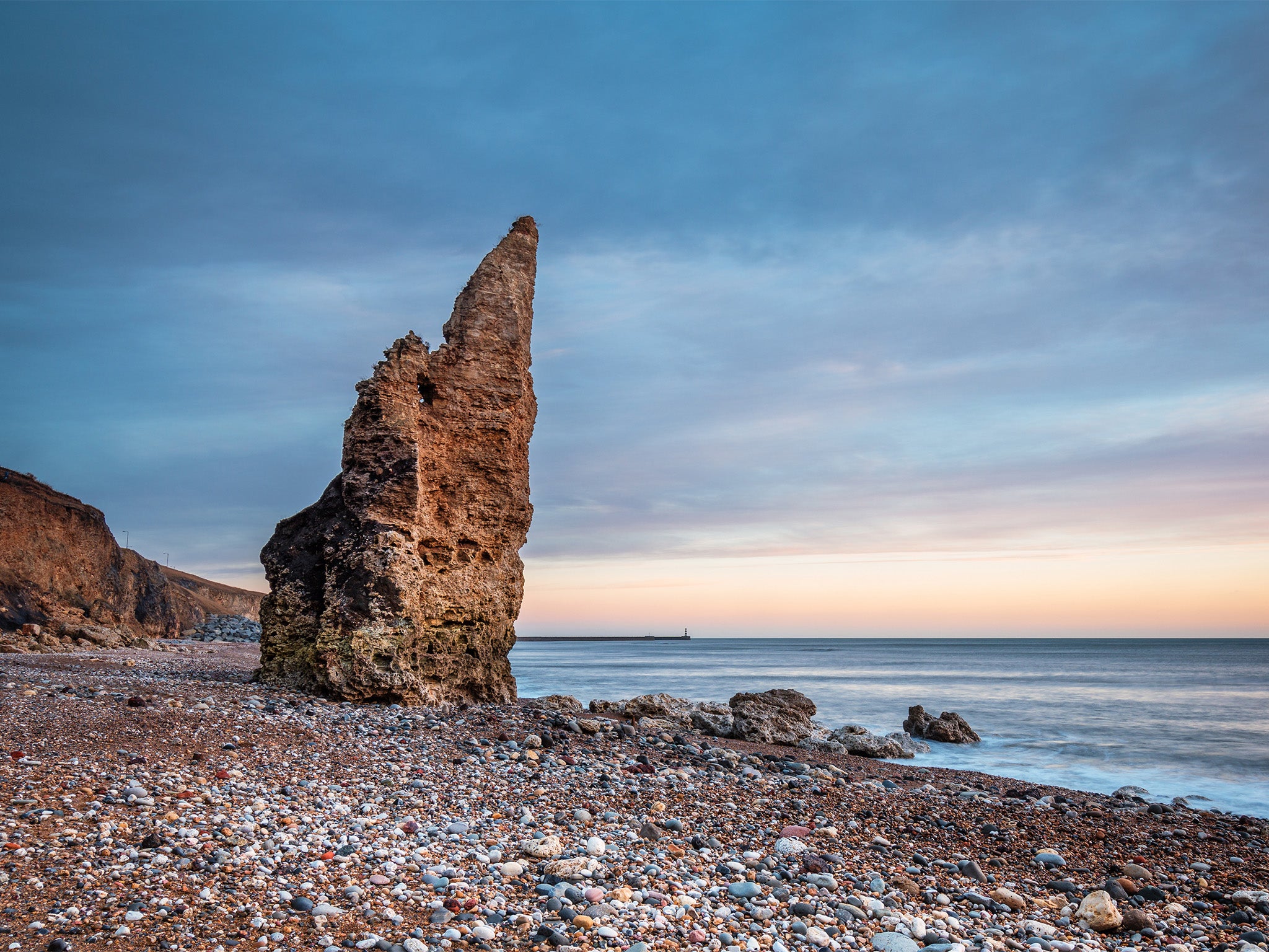 View of a rock formation on the Durham coast