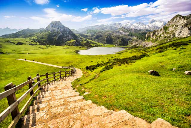Lake Ercina, one of the famous lakes of Covadonga, Asturias , Spain