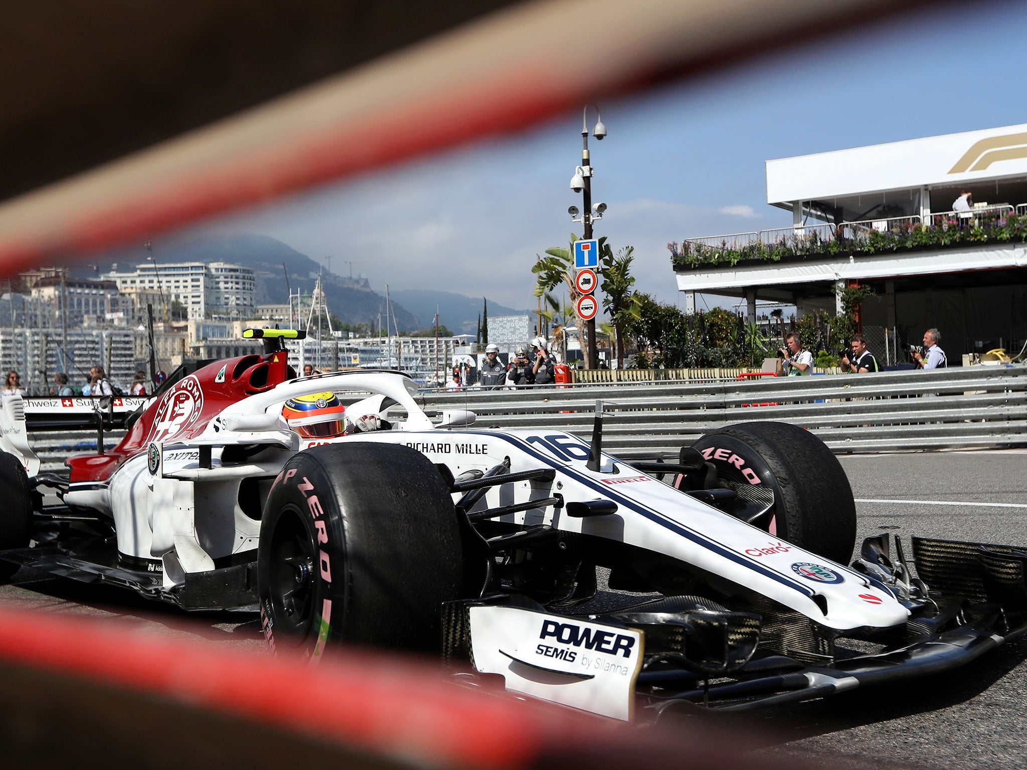 Leclerc in action during Thursday’s practice session