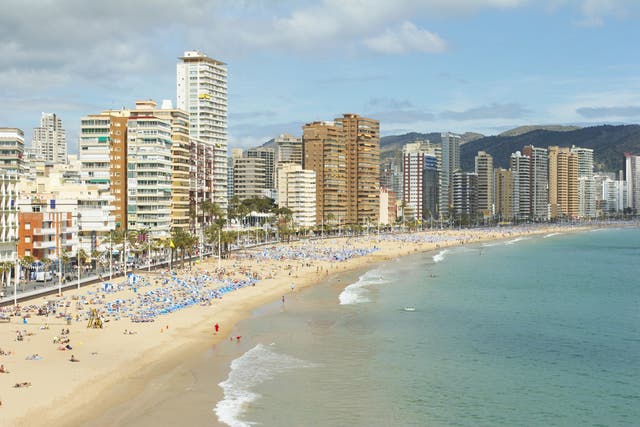 Beaches in Benidorm have closed after a number of people were stung by Portuguese Man of War jellyfish
