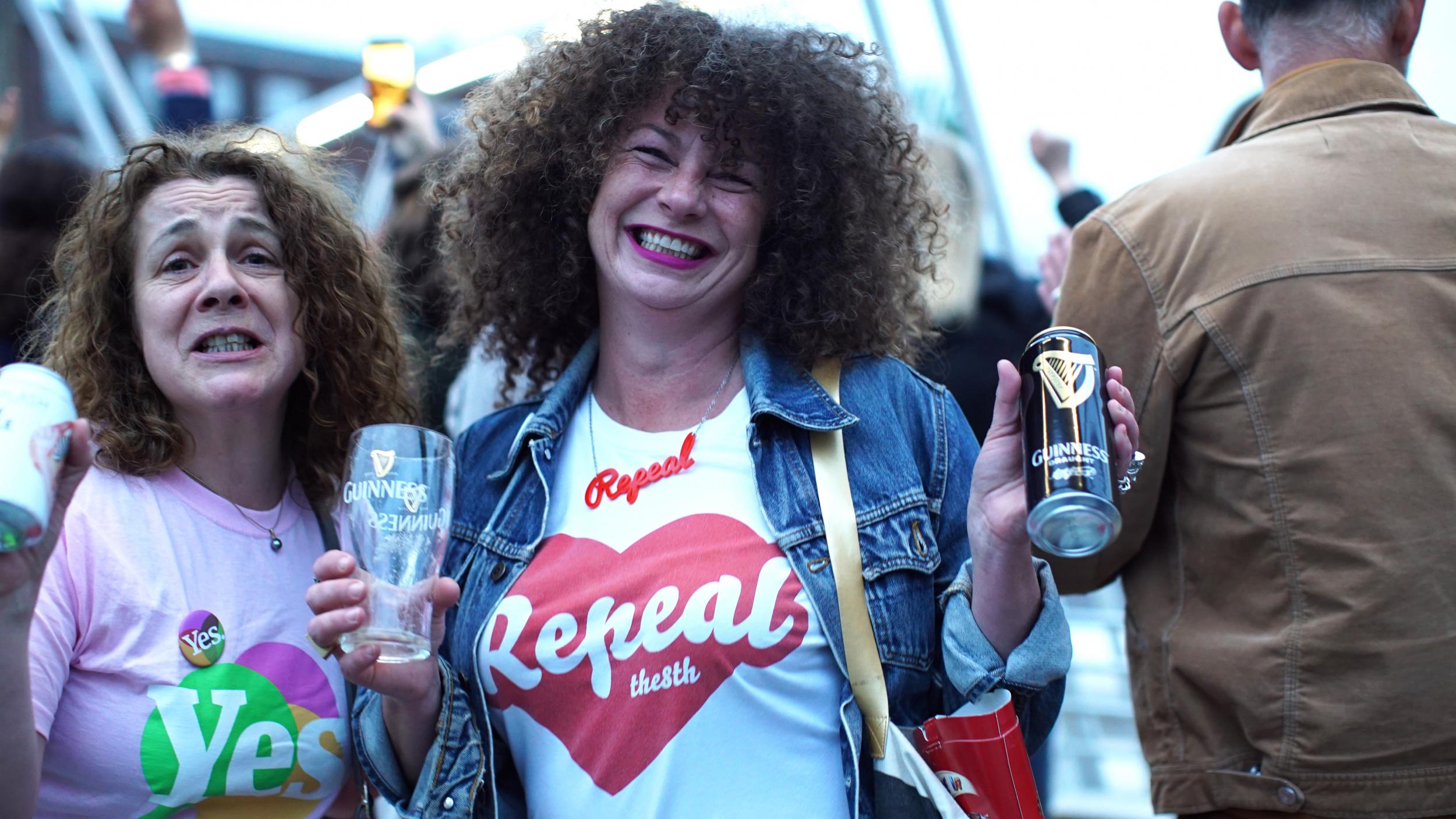 Yes supporters celebrate the vote to legalise abortion in Ireland