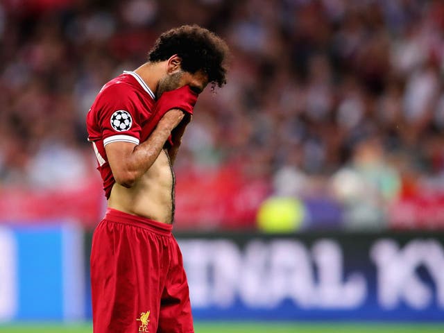 Mohamed Salah left the pitch in tears after dislocating his shoulder